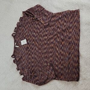 CATO cold shoulder long sleeve athletic top, maroon blue yellow, NWT. So pretty!